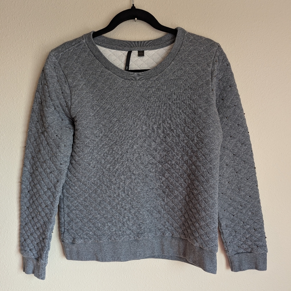 Joe's Gray Sweatshirt with Embellished Sleeves Size M